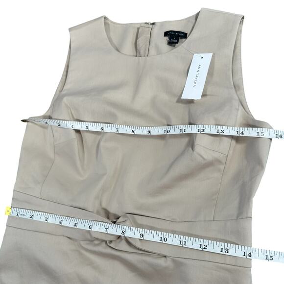 Ann Taylor Women's Sleeveless Khaki Sheath Dress Size 2 - Picture 3 of 6